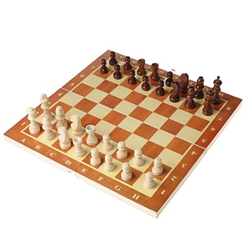 FIBVGFXD Chess Solid Wood Set, 3 in 1 Wooden International Chess Set, Board Travel Games Chess, Backgammon Draughts Entertainment