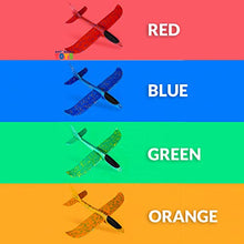Load image into Gallery viewer, Toy Airplane Games  Styrofoam Throw Plane for Kids  Double Gift Set of 2 Giant Foam Airplane Gliders, Outdoor Activities for Backyard, Birthday Party Supplies, Outside Summer Games  Red, Blue Color
