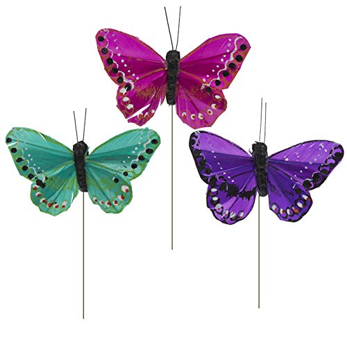 Dark Feather Butterflies Mini Fairy Garden Projects Decoration Playhouse Accessories
