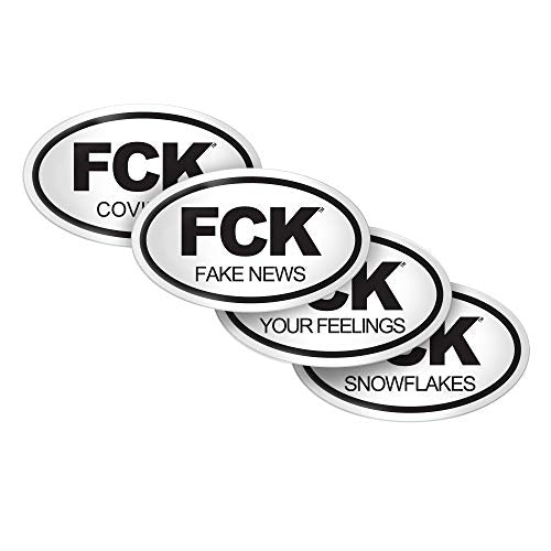 DESTINATION FCK Fake News - Feelings - Snowflakes - COVID Sticker - 4 Pack