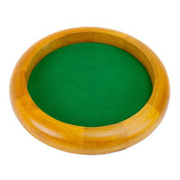 Wiz Dice 12-inch Felt-Lined Wooden Dice Trays (Round)