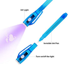 Load image into Gallery viewer, Invisible Ink Spy Pen with UV light (12 Pack) + Mini &quot;TOP SECRET&quot; Notepads (12 Pack). - Perfect Favor for Spy parties, Stocking Stuffers, Pinatas, Science Fairs, and more
