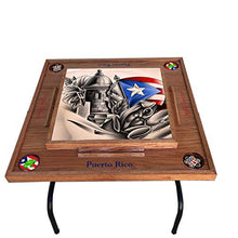 Load image into Gallery viewer, latinos r us Puerto Rico Domino Table Smbolos Bricua (Cherry)
