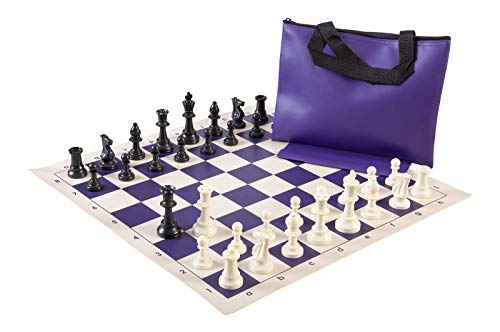 Standard Chess Set Combination - Single Weighted - by US Chess Federation (Purple)