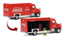 Load image into Gallery viewer, Coca-Cola 1/50 Beverage Delivery Truck with 2 Sliding Doors, Handcart and 2 Bottle Cases
