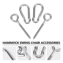 Load image into Gallery viewer, Hemoton 4pcs Stainless Steel Snap Hooks Carabiner Clip Hammock Hook for Outdoor Climbing Camping Hiking Swing Fixing Accessories 6x80mm
