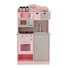 Load image into Gallery viewer, Teamson Kids Little Chef Florence Classic Kids Play Kitchen Toddler Pretend Play Set with Accessories, 2 Drawers, and Clock Pink Gray
