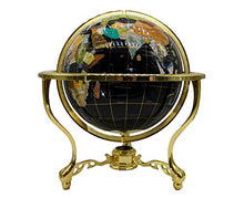 Load image into Gallery viewer, 21&quot; Black Onyx Gemstone Globe with 3-Leg Gold Stand

