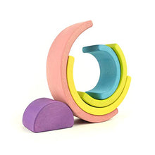 Load image into Gallery viewer, Pastel Rainbow stacking toy 5pcs Montessori toys for 3+ year old Rainbow stacker toy Educational Baby toys Stacking Blocks Learning toys
