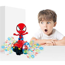Load image into Gallery viewer, TNOIE Dancing Spider-Man Robot Toys, Spin Robot Interactive Toy Car with Colorful Flashing Lights &amp; Music, Interactive Educational Gift Toys for 3 4 5 6 7 Year Old Boys Girls (Red)
