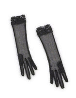 Falcon Miniatures Dollhouse Miniature Pair Sheer Black Ladies Gloves