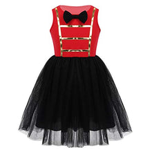 Load image into Gallery viewer, FEESHOW Little Girls Show wear Circus Ringmaster Costumes Halloween Fancy Dress up Outfit Tank Top Tutu Skirt Black&amp;Red 4T
