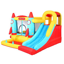 Load image into Gallery viewer, Volowoo Inflatable Water Slide Pool Bounce House,Rocket Inflatable Castle 420D Oxford Cloth &amp; 840D Oxford Cloth Jump Surface for Summer Kids Party
