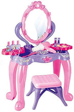 Load image into Gallery viewer, LLNN Simple and Stylish Makeup Vanity Set for Bedroom, Princess Themed Vanity Girls Set with Fashion and Makeup Accessories Pretend Play Vanity Table and Chair Beauty Play Set, Villa Furniture
