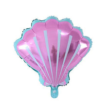 Load image into Gallery viewer, Happy Birthday Decoration Balloons, Seashell Dolphin Mermaid Tail Helium Balloons,Reusable Latex Balloon,for Birthday Party Decoration Gift,Blue Mermaid + Purple Shells
