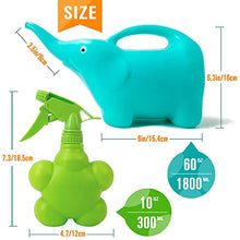 Load image into Gallery viewer, Colwelt Kids Gardening Tool Set 5PCS, Plastic Watering Can Set Include Elephant Watering Can, 3Pcs Colorful Kids Garden Tools
