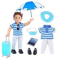 18 Inch Doll Clothes and Accessories Boy Doll Travel Suitcase Set for 18 inch Boy Dolls