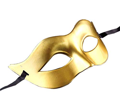 Pigeon Fleet 10 Pcs Half Masquerades Venetian Mask Halloween Carnival Party Accessory, Gold