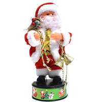 PRETYZOOM Rotatable Singing Santa Claus Christmas Santa Claus Figurine Electric Christmas Doll Toy Christmas Table Ornament Festival Present