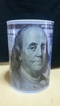 Load image into Gallery viewer, 100 Dollar Bill Tin Money Bank JUMBO, Bank Note Tin Metal Money Box 100$ Bill dollar moneybox, 8.5&#39; Tall x 6.0&#39; Metal Money Coin Bank, $100 Bill dollar bank, Benjamin Franklin coin bank, Cash Bank
