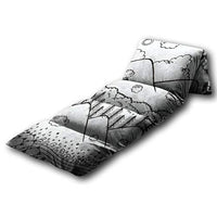 Kids Floor Pillow Doodle Landscape with Mountains and Trees Sky with Sun and clou Floor Pillow, Reading Playing Games Floor Lounger, Soft Mat for Slumber Party, Pillow Bed for Kids, Queen Size
