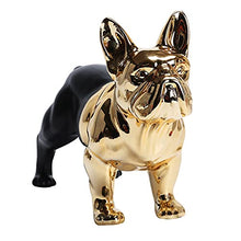 Load image into Gallery viewer, JJW Piggy Bank Matte Black and Gold Piggy Bank Cute Ceramic Dog Money Bank Large Coin Bank with Rubber Stopper Money Box for Kids 13.3x10.8in Coin Bank (Color : Piggy Bank)
