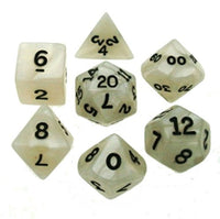 Koplow 2981 Pearl Polyhedral Gray With Black Dice Set 7