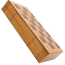 Load image into Gallery viewer, Hey! Play! Wooden Book-Style Chess Board with Staunton Chessmen, Brown
