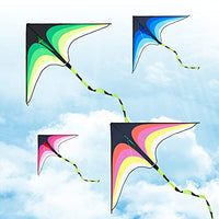 Skylety 4 Pieces Prairie Triangle Kites for Teens and Adults, Large Kite with 13 Feet Tail and 109 Yards Kite String Kite, Easy to Assemble 4 Colors Kite for Beginner