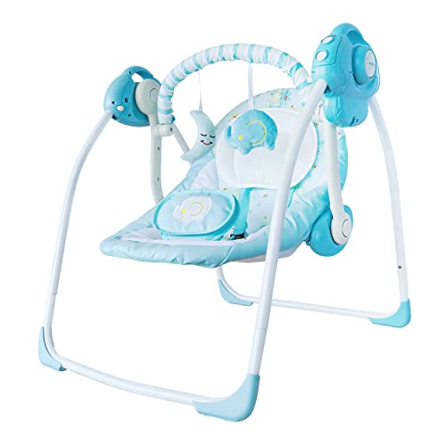 Baby Swing Electric,Soothing Portable Swing with Intelligent Music Vibration Box,Comfort Swing for Infant Load Resistance: 6-25 lb, Applicable Object: 0-9 Months for Infants.