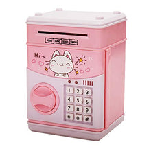 Load image into Gallery viewer, Mini ATM Savings Piggy Banks Toys for Real Money Save for Kids Girls Boys Adults, Electronic ATM Machine Coin Bank Money Saver Digital Password, Auto Scroll Cash Safe Box Gifts for Children(Pink/Cat)
