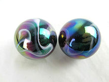 Load image into Gallery viewer, 2 BOULDERS 35mm Milky Way Marbles Glass Ball Oil Slick Large Huge Swirl
