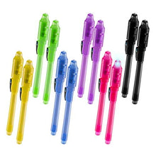Load image into Gallery viewer, SyPen Invisible Disappearing Ink Pen Marker Secret spy Message Writer with uv Light Fun Activity Entertainment for Kids Party Favors Ideas Gifts and Stock Stuffers (12 Pack)
