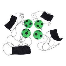 Load image into Gallery viewer, NUOBESTY Bouncy Balls Childrens Fitness Ball Party Bag Fillers Jumping Balls Kids Return Ball Sports and Leisure Decompression Mini Football Toys with Wrist Straps- 4pcs, Green
