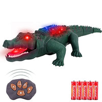 FiGoal Remote Control Alligator with LED Lights, Walking, and Roaring Sound, Crocodile Toy with LED Light Up for Kids and Toddlers 3 to 12 Years Old Boys and Girls Alligator Toys