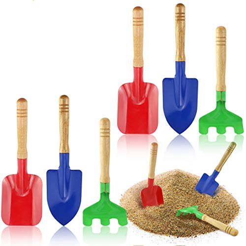 butterfunny 3 Sets 9 Pack Kids Garden Tools, Beach Toy Shovel Sets, Toy Gardening Tools