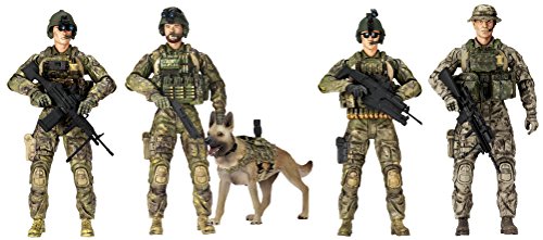 Sunny Days Entertainment Elite Force Army Rangers Action Figure 5 Pack with 14 Points of Articulation & Bonus Figure