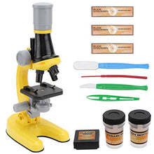 Load image into Gallery viewer, Toyvian 1 Set Kids Beginner Microscope STEM Kit with Metal Body Microscope Students Science Experiment Toys Yellow
