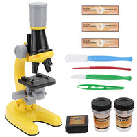 Toyvian 1 Set Kids Beginner Microscope STEM Kit with Metal Body Microscope Students Science Experiment Toys Yellow