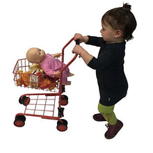 Load image into Gallery viewer, Toy Shopping Cart for Kids and Toddler - Includes Food - Folds for Easy Storage Metal Frame
