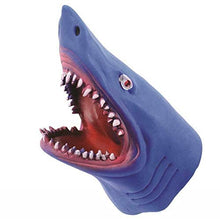 Load image into Gallery viewer, Novelty Treasures Blue Stretchy Soft Shark Hand Puppet
