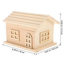 Load image into Gallery viewer, TOYANDONA Wooden House Piggy Bank Retro House Shaped Money Saving Pot Container Creative Wood Coin Bank Kids Birthday Gift Toy(Without Lock)

