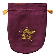 Load image into Gallery viewer, Purple Satin Celtic Pentacle Tarot/Rune Bag
