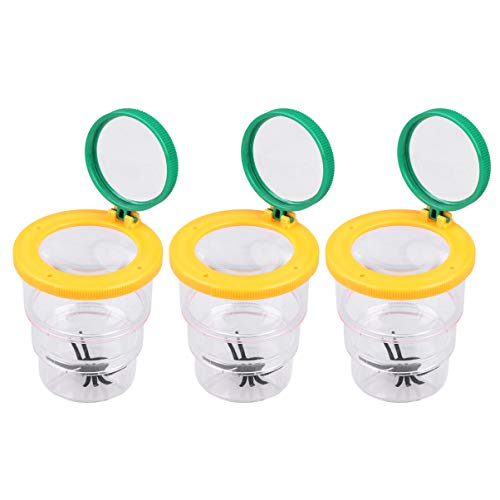 jojofuny 3PCS Insect Catcher Viewer Portable Bug Butterfly Magnifying Box Biological Observer Nature Exploration Toys for Children Kids