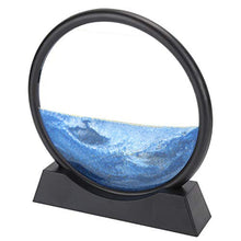 Load image into Gallery viewer, Liyeehao Moving Sand Art Decor, 3D Painting Desktop Flowing Sand Art Picture, for Home Decoration Office Hotels Restaurants(Blue, 7 inch)

