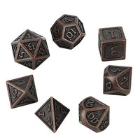 7pcs Metal Polyhedral Dices, Vintage Polyhedral Irregular Shape Dices for Table Game Dice Accessory