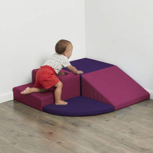 Load image into Gallery viewer, Factory Direct Partners SoftScape Toddler Playtime Corner Climber, Indoor Active Play Structure for Toddlers and Kids, Safe Soft Foam for Crawling and Sliding (4-Piece Set) - Purple/Raspberry
