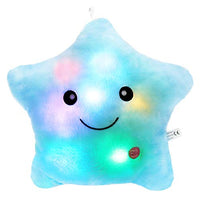 WEWILL Creative Glowing LED Night Light Twinkle Star Shape Plush Pillow Stuffed Toys, Blue