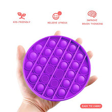 Load image into Gallery viewer, Push Pop Bubble Fidget Sensory Toy, MoBeauty Silicone Fidget Toy Relieve Stress Autism Fidget Toys for Anxiety (Purple,Round-1)
