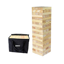 Load image into Gallery viewer, LOKATSE HOME Giant Tumbling Timber Tower 60 Large Wooden Blocks (Stackes to 5+ Feet) with Storage Bag, Premium Pinewood Jumbo Lawn Outdoor Games Set for Adults and Kids
